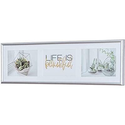 levandeo Cadre photo pour 3 photos 13 x 18 cm Passe-partout argenté Collage photo Décoration murale levandeo Cadre photo pour 3 photos 13 x 18 cm Passe-partout argenté Collage photo Décoration murale