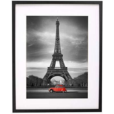 Cadre Photo Noir 50 x 70 cm avec passe-partout 40 x 50 cm, Plexiglas Cadre Photo Noir 50 x 70 cm avec passe-partout 40 x 50 cm, Plexiglas