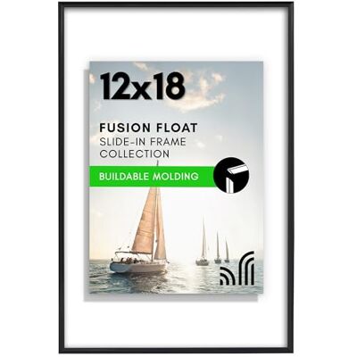 Americanflat Cadre photo flottant de 12 x 18 cm avec verre incassable Convient pour les photos de 12 x 16 cm ou moins, cadre photo coulissant, collection Fusion Float, cadres flottants pour Americanflat Cadre photo flottant de 12 x 18 cm avec verre incassable Convient pour les photos de 12 x 16 cm ou moins, cadre photo coulissant, collection Fusion Float, cadres flottants pour