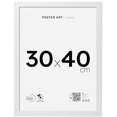 ART Cadre Photo 30x40 en MDF et Verre Acrylique Fixation Verticale ou Horizontale, Idéal pour Photo au Poster Cadre Blanc ART Cadre Photo 30x40 en MDF et Verre Acrylique Fixation Verticale ou Horizontale, Idéal pour Photo au Poster Cadre Blanc