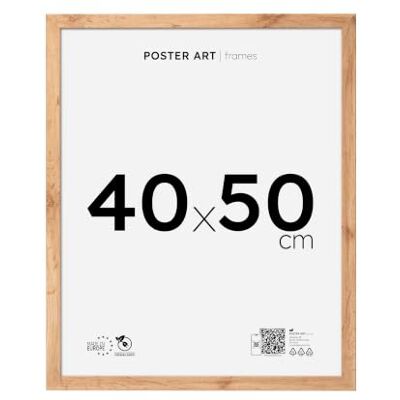 ART Cadre Photo 40x50 en MDF et Verre Acrylique Fixation Verticale ou Horizontale, Idéal pour Photo au Poster Cadre Chêne Wotan ART Cadre Photo 40x50 en MDF et Verre Acrylique Fixation Verticale ou Horizontale, Idéal pour Photo au Poster Cadre Chêne Wotan