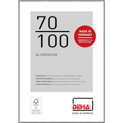 DEHA Design cadre photo, 70 x 100 cm, aluminium, Gris mat, cadre affichepour accrocherau format paysage et portrait, verre synthétique, Tribeca DEHA Design cadre photo, 70 x 100 cm, aluminium, Gris mat, cadre affichepour accrocherau format paysage et portrait, verre synthétique, Tribeca
