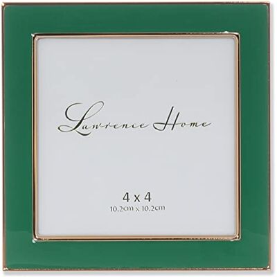 Lawrence Frames Cadre en métal, émail poli, Vert, 10,2 x 10,2 cm Lawrence Frames Cadre en métal, émail poli, Vert, 10,2 x 10,2 cm
