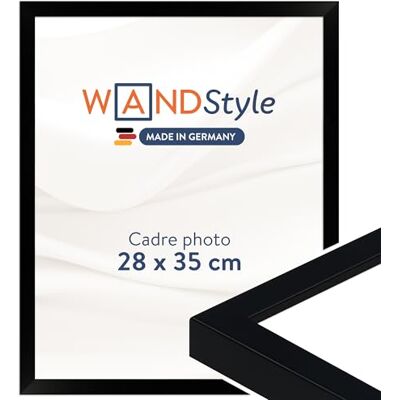 WANDStyle Cadre photo bois moderne, cadre noir, cadres photo 28x35 cm mural, encadrement tableau 35x28 cm, cadres pour photos et posters, encadrement à suspendre, H950 – Made in Germany WANDStyle Cadre photo bois moderne, cadre noir, cadres photo 28x35 cm mural, encadrement tableau 35x28 cm, cadres pour photos et posters, encadrement à suspendre, H950 – Made in Germany