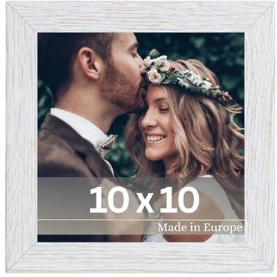 Victor Klee Cadre photo en bois 10 x 10 cm Style shabby chic Moderne et simple 10 x 10 cm Blanc Victor Klee Cadre photo en bois 10 x 10 cm Style shabby chic Moderne et simple 10 x 10 cm Blanc
