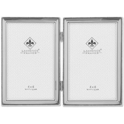 Lawrence Frames cadre avec bordure de perles, format double, 10,2 x 15,2 cm, argenté Lawrence Frames cadre avec bordure de perles, format double, 10,2 x 15,2 cm, argenté