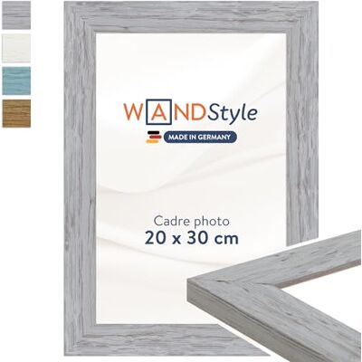 WANDStyle Cadre photo bois rustique, cadre gris, cadres photo 20x30 cm Encadrement tableau 30x20 cm, cadres pour photos et posters, encadrement à suspendre, H750 – Made in Germany WANDStyle Cadre photo bois rustique, cadre gris, cadres photo 20x30 cm Encadrement tableau 30x20 cm, cadres pour photos et posters, encadrement à suspendre, H750 – Made in Germany