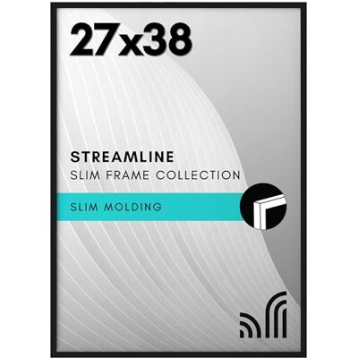 Americanflat Streamline Collection Cadre photo avec plexiglas poli, bordure fine, matériel de suspension inclus, noir, 68,6 x 96,5 cm Americanflat Streamline Collection Cadre photo avec plexiglas poli, bordure fine, matériel de suspension inclus, noir, 68,6 x 96,5 cm