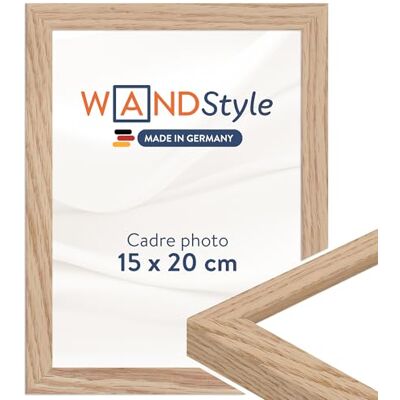 WANDStyle Cadre photo bois moderne, cadre chêne, cadres photo 15x20 cm WANDStyle Cadre photo bois moderne, cadre chêne, cadres photo 15x20 cm