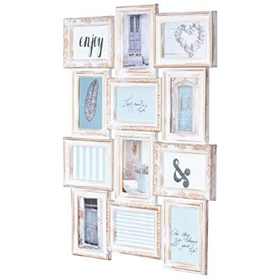levandeo Collage photo 96121 Pour 12 photos 10 x 15 cm Blanc doré cuivre essuyé Look shabby antique Très élégant Style baroque Style maison de campagne levandeo Collage photo 96121 Pour 12 photos 10 x 15 cm Blanc doré cuivre essuyé Look shabby antique Très élégant Style baroque Style maison de campagne