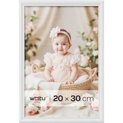 WOLTU 1 pièce Cadre de Photo en Bois Artos Style Façade en Verre,20x30cm,Blanc 9428 WOLTU 1 pièce Cadre de Photo en Bois Artos Style Façade en Verre,20x30cm,Blanc 9428