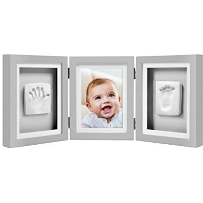 Pearhead p63007 Table Cadre. Avec Empreintes bébé avec kit pour créer empreintes de main/pied, gris Pearhead p63007 Table Cadre. Avec Empreintes bébé avec kit pour créer empreintes de main/pied, gris