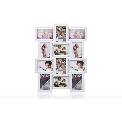 ARPAN Cadre Mural en Bois pour Photos de 12 x 15 x 10 cm, Bois Dense, Blanc, 59 cm x 47 cm x 3 cm ARPAN Cadre Mural en Bois pour Photos de 12 x 15 x 10 cm, Bois Dense, Blanc, 59 cm x 47 cm x 3 cm