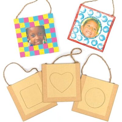 Baker Ross Mini cadres de photo à décorer et suspendre (Lot de 12)- Idéal comme cadeau à offrir E7573 Marron Baker Ross Mini cadres de photo à décorer et suspendre (Lot de 12)- Idéal comme cadeau à offrir E7573 Marron