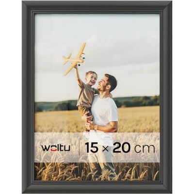 WOLTU 1 pièce Cadre de Photo en Bois Artos Style Façade en Verre,15x20cm,Noir 9424 WOLTU 1 pièce Cadre de Photo en Bois Artos Style Façade en Verre,15x20cm,Noir 9424