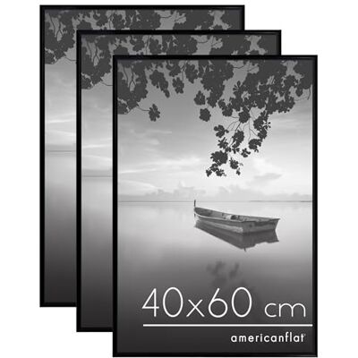 Americanflat Cadre Photo 40x60 cm Noir Cadre 60x40 cm avec Encadrement Fin et Plexi Poli Matériel de Suspension Intégré pour Mur Suspension Horizontale ou Verticale Lot de 3 Americanflat Cadre Photo 40x60 cm Noir Cadre 60x40 cm avec Encadrement Fin et Plexi Poli Matériel de Suspension Intégré pour Mur Suspension Horizontale ou Verticale Lot de 3