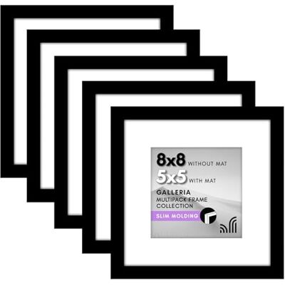 Americanflat Lot de 5 cadres photo de 20,3 x 20,3 cm Utilisation comme cadre photo de 12,7 x 12,7 cm avec passe-partout ou cadre de 20,3 x 20,3 cm sans passe-partout Cadre photo de collage avec Americanflat Lot de 5 cadres photo de 20,3 x 20,3 cm Utilisation comme cadre photo de 12,7 x 12,7 cm avec passe-partout ou cadre de 20,3 x 20,3 cm sans passe-partout Cadre photo de collage avec