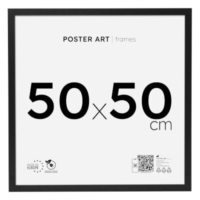 ART Cadre Photo 50x50 en MDF et Verre Acrylique Fixation Verticale ou Horizontale, Idéal pour Photo au Poster Cadre Noir ART Cadre Photo 50x50 en MDF et Verre Acrylique Fixation Verticale ou Horizontale, Idéal pour Photo au Poster Cadre Noir
