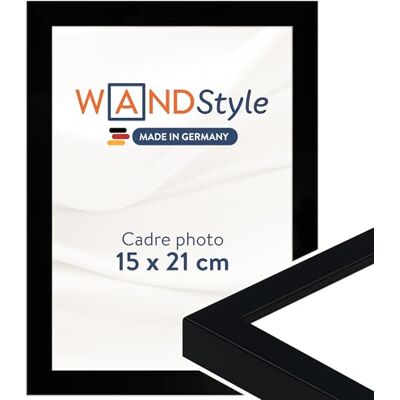 WANDStyle Cadre photo bois moderne, cadre A5 noir, cadres photo 15x21 cm WANDStyle Cadre photo bois moderne, cadre A5 noir, cadres photo 15x21 cm