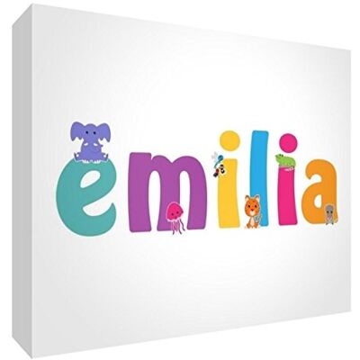 Little Helper LHV-EMILIA-A6BLK-15IT Panneau décoratif pour nouveau-né/baptême, idée cadeau, motif personnalisable avec nom pour fille Émilia, multicolore, 10,5 x 14,8 x 2 cm Little Helper LHV-EMILIA-A6BLK-15IT Panneau décoratif pour nouveau-né/baptême, idée cadeau, motif personnalisable avec nom pour fille Émilia, multicolore, 10,5 x 14,8 x 2 cm