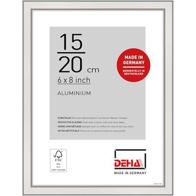 DEHA Design cadre photo, 15 x 20 cm, aluminium, Argent brillant, cadre photopour poserau format paysage et portrait, verre synthétique, Boston DEHA Design cadre photo, 15 x 20 cm, aluminium, Argent brillant, cadre photopour poserau format paysage et portrait, verre synthétique, Boston