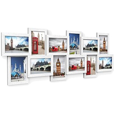 SONGMICS Cadre Photo Pêle-Mêle Mural pour 12 Photos, 64,5 x 3,6 x 65,4 cm SONGMICS Cadre Photo Pêle-Mêle Mural pour 12 Photos, 64,5 x 3,6 x 65,4 cm