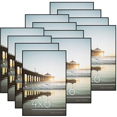 Americanflat – Lot de 12 cadres photo 10 x 15 cm à ouverture frontale avec verre incassable – Collection Metropolitan – Cadres noirs pour affichage sur table ou mural Americanflat – Lot de 12 cadres photo 10 x 15 cm à ouverture frontale avec verre incassable – Collection Metropolitan – Cadres noirs pour affichage sur table ou mural