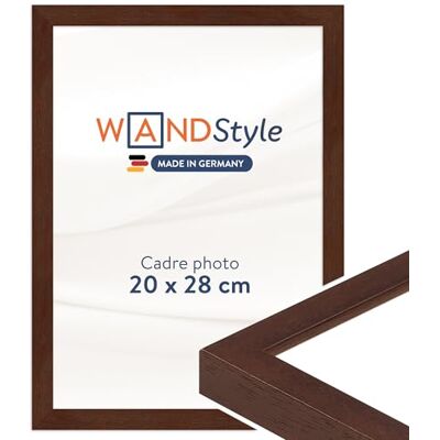 WANDStyle Cadre photo bois moderne, cadre noyer, cadres photo 20x28 cm mural, encadrement tableau 28x20 cm, cadres pour photos et posters, encadrement à suspendre, H950 – Made in Germany WANDStyle Cadre photo bois moderne, cadre noyer, cadres photo 20x28 cm mural, encadrement tableau 28x20 cm, cadres pour photos et posters, encadrement à suspendre, H950 – Made in Germany