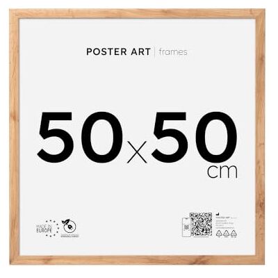 ART Cadre Photo 50x50 en MDF et Verre Acrylique Fixation Verticale ou Horizontale, Idéal pour Photo au Poster Cadre Chêne Wotan ART Cadre Photo 50x50 en MDF et Verre Acrylique Fixation Verticale ou Horizontale, Idéal pour Photo au Poster Cadre Chêne Wotan