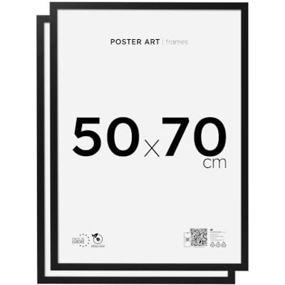 ART Lot de 2 Cadre Photo 50x70 en MDF et Verre Acrylique Fixation Verticale ou Horizontale, Idéal pour Photo, Poster ou Puzzle 1000 Pièces Cadre Noir ART Lot de 2 Cadre Photo 50x70 en MDF et Verre Acrylique Fixation Verticale ou Horizontale, Idéal pour Photo, Poster ou Puzzle 1000 Pièces Cadre Noir