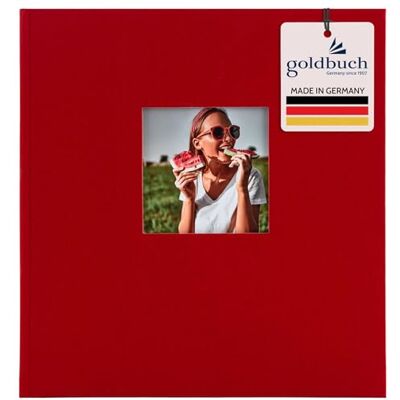 Goldbuch Bella Vista 27890 Album photo avec découpe de fenêtre 30 x 31 cm Album photo 60 pages blanches avec intercalaires en pergamine Livre photo en lin Rouge Goldbuch Bella Vista 27890 Album photo avec découpe de fenêtre 30 x 31 cm Album photo 60 pages blanches avec intercalaires en pergamine Livre photo en lin Rouge