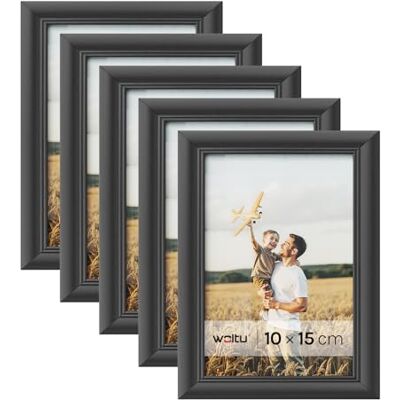 WOLTU Lot de 5 cadres photo, 10 x 15 cm, style Artos Noir WOLTU Lot de 5 cadres photo, 10 x 15 cm, style Artos Noir