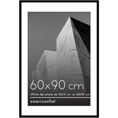 Americanflat Cadre 60x90 cm Noir Cadre Photo 50x75 cm avec Passe-Partout ou 90x60 cm sans Passe-Partout Plexi Poli Suspension Verticale ou Horizontale Americanflat Cadre 60x90 cm Noir Cadre Photo 50x75 cm avec Passe-Partout ou 90x60 cm sans Passe-Partout Plexi Poli Suspension Verticale ou Horizontale