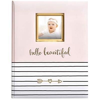 Pearhead Hello Beautiful Livre de souvenirs pour bébé, journal des étapes, cadeau de nouvelle maman, nouveau-né souvenir, souvenir attentionné pour baptême ou baptême, rose Pearhead Hello Beautiful Livre de souvenirs pour bébé, journal des étapes, cadeau de nouvelle maman, nouveau-né souvenir, souvenir attentionné pour baptême ou baptême, rose