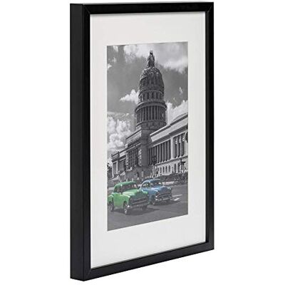 Cadre photo en MDF avec passe-partout 21 x 30 cm (A4) Noir 30 x 40 cm Cadre photo en MDF avec passe-partout 21 x 30 cm (A4) Noir 30 x 40 cm