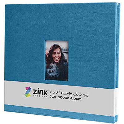 Zink Cloth Covered Scrapbook 8x8â Photo Album w/Front Picture Window, Blue Zink Cloth Covered Scrapbook 8x8â Photo Album w/Front Picture Window, Blue