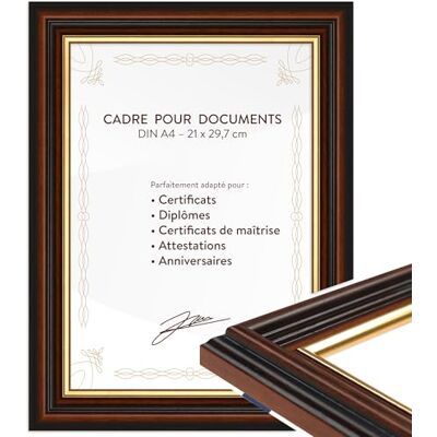 WANDStyle Cadre photo A4 bois, cadre diplome 21x30 cm marron, picture frame WANDStyle Cadre photo A4 bois, cadre diplome 21x30 cm marron, picture frame