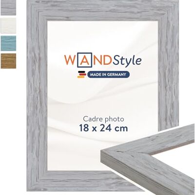 WANDStyle Cadre photo bois rustique, cadre gris, cadres photo 18x24 cm WANDStyle Cadre photo bois rustique, cadre gris, cadres photo 18x24 cm