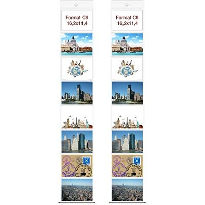 trendfinding 2 Porte-Photos muraux Format Paysage pour 8 Photos/Images/Cartes chacun Format C6/11,4 x 16,2 cm trendfinding 2 Porte-Photos muraux Format Paysage pour 8 Photos/Images/Cartes chacun Format C6/11,4 x 16,2 cm