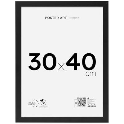 ART Cadre Photo 30x40 en MDF et Verre Acrylique Fixation Verticale ou Horizontale, Idéal pour Photo au Poster Cadre Noir ART Cadre Photo 30x40 en MDF et Verre Acrylique Fixation Verticale ou Horizontale, Idéal pour Photo au Poster Cadre Noir