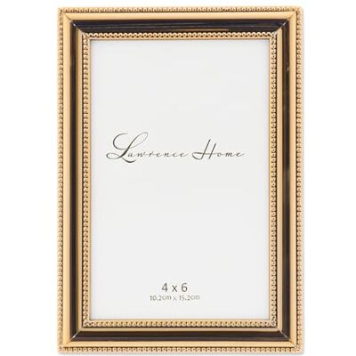 Lawrence Frames Cadre de perles classique Doré 10,2 x 15,2 Lawrence Frames Cadre de perles classique Doré 10,2 x 15,2