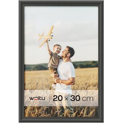 WOLTU 1 pièce Cadre de Photo en Bois Artos Style Façade en Verre,20x30cm,Noir 9433 WOLTU 1 pièce Cadre de Photo en Bois Artos Style Façade en Verre,20x30cm,Noir 9433
