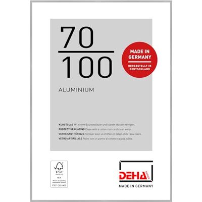 DEHA Design cadre photo, 70 x 100 cm, aluminium, Argent mat, cadre affichepour accrocherau format paysage et portrait, verre synthétique, Tribeca DEHA Design cadre photo, 70 x 100 cm, aluminium, Argent mat, cadre affichepour accrocherau format paysage et portrait, verre synthétique, Tribeca