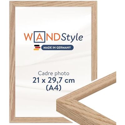 WANDStyle Cadre photo bois moderne, cadre A4 chêne, cadres photo 21x30 cm WANDStyle Cadre photo bois moderne, cadre A4 chêne, cadres photo 21x30 cm