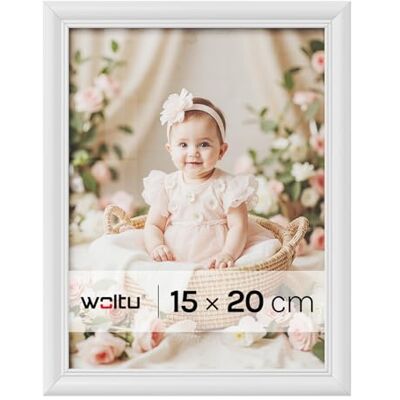 WOLTU 1 pièce Cadre de Photo en Bois Artos Style Façade en Verre,15x20cm,Blanc 9419 WOLTU 1 pièce Cadre de Photo en Bois Artos Style Façade en Verre,15x20cm,Blanc 9419