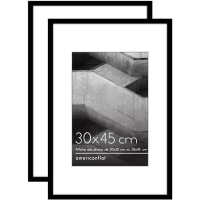 Americanflat Cadre 30x45 cm Noir Cadre Photo 20x30 cm avec Passe-Partout ou 45x30 cm sans Passe-Partout Plexi Poli Suspension Verticale ou Horizontale Lot de 2 Americanflat Cadre 30x45 cm Noir Cadre Photo 20x30 cm avec Passe-Partout ou 45x30 cm sans Passe-Partout Plexi Poli Suspension Verticale ou Horizontale Lot de 2