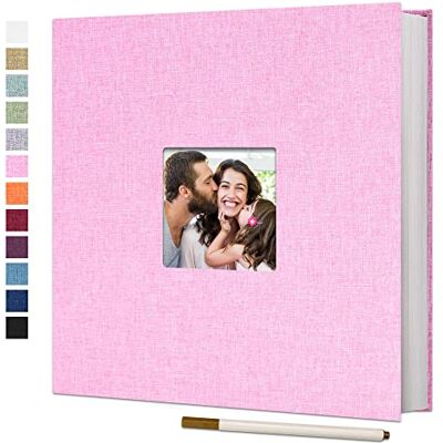 Vienrose Grand Album Photo Adhésif Scrapbooking 40 Pages Lin Relié livre photo DIY Longueur 33 x Largeur 32 cm avec un Stylo Métallique Vienrose Grand Album Photo Adhésif Scrapbooking 40 Pages Lin Relié livre photo DIY Longueur 33 x Largeur 32 cm avec un Stylo Métallique
