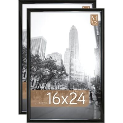 MCS Trendsetter Lot de 2 grands cadres photo pour affiches, affiches et impressions d'art Noir brillant 40,6 x 61 cm MCS Trendsetter Lot de 2 grands cadres photo pour affiches, affiches et impressions d'art Noir brillant 40,6 x 61 cm