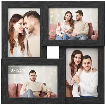 SONGMICS Cadre Photo Multiple, Pêle-Mêle pour 4 Photos, 30 x 30 x 2,4 cm SONGMICS Cadre Photo Multiple, Pêle-Mêle pour 4 Photos, 30 x 30 x 2,4 cm