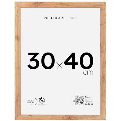 ART Cadre Photo 30x40 en MDF et Verre Acrylique Fixation Verticale ou Horizontale, Idéal pour Photo au Poster Cadre Chêne Wotan ART Cadre Photo 30x40 en MDF et Verre Acrylique Fixation Verticale ou Horizontale, Idéal pour Photo au Poster Cadre Chêne Wotan
